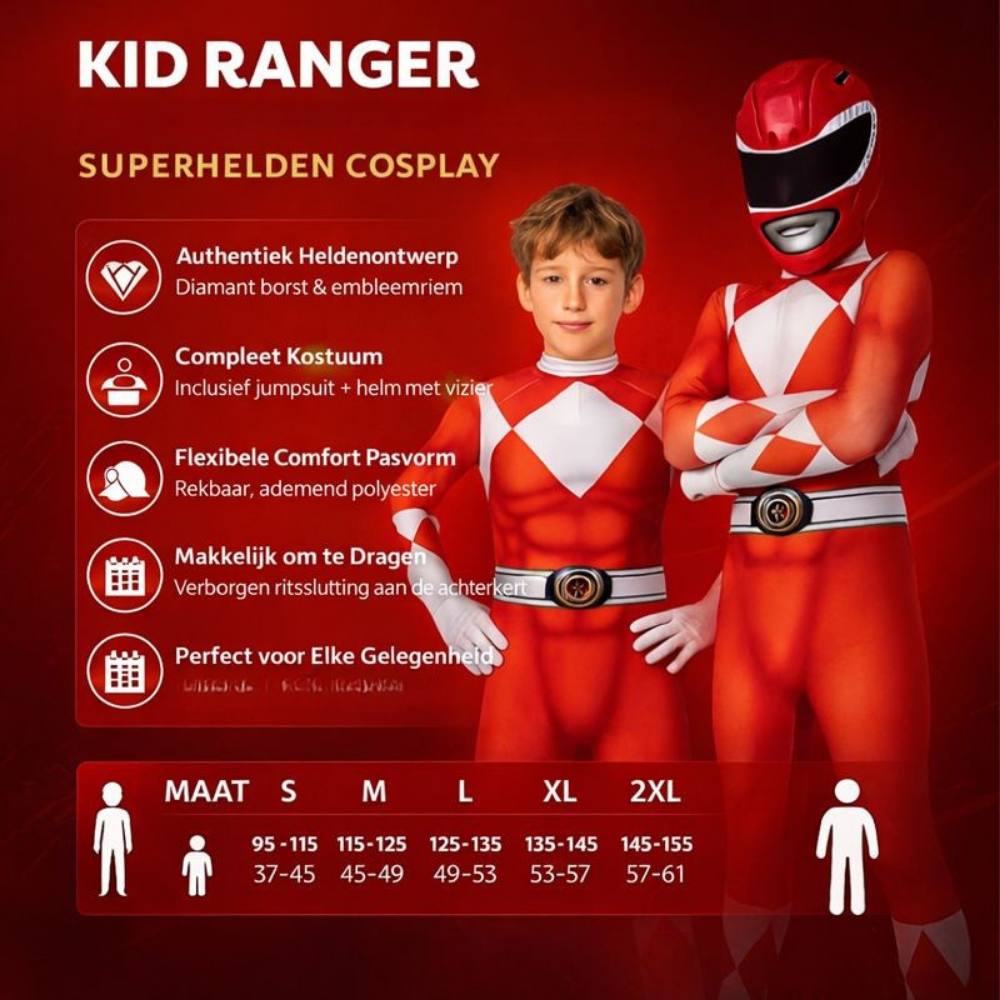 Jumpsuit Kinderkostuum Superheld Masker Polyester Cosplay