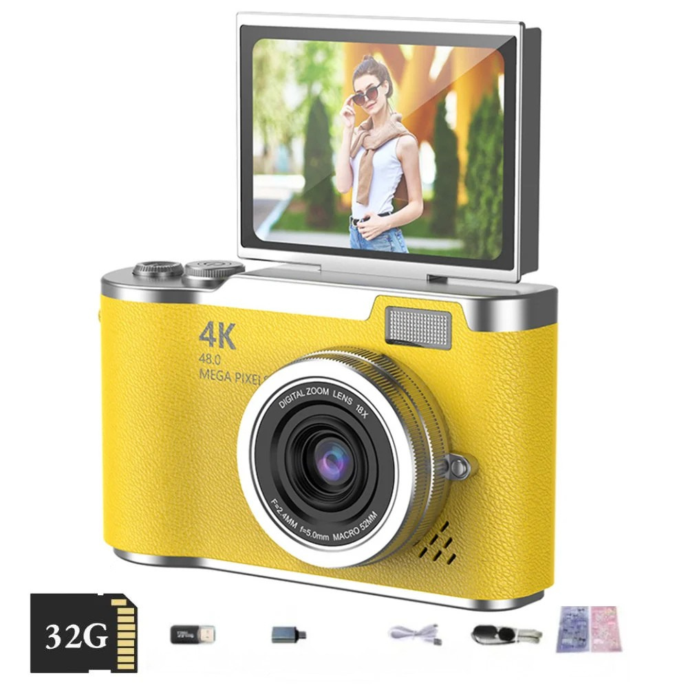 Digitale Camera 4K Flip Scherm Zoom Fotografie Video