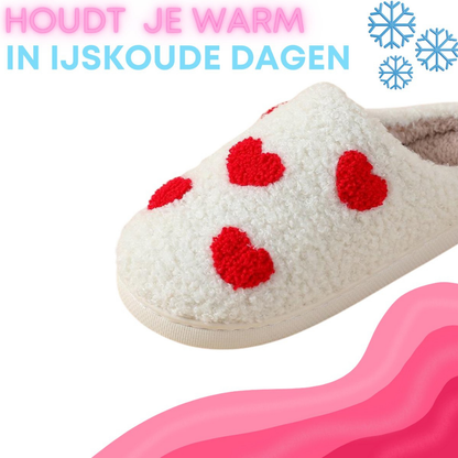 Pantoffels Dames Fleece Warm Hartdesign Valentijnsdag