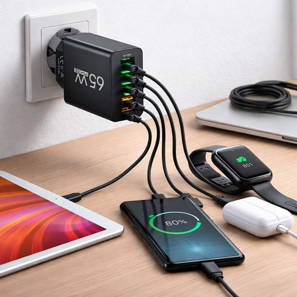 Usb Oplader Snellader 65W Zespoorts Thuis Kantoor Reizen