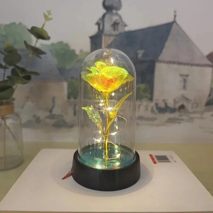 Tafellamp Roos LED Glazen Stolp Sfeerverlichting Decoratief