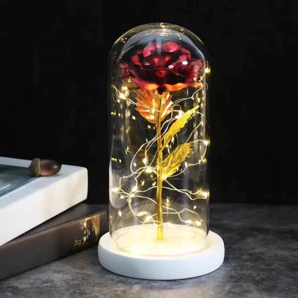 LED Lamp Roos Glas Koepel Decoratief Cadeau Verlichting