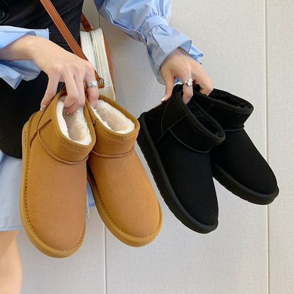 Enkellaarsjes Dames Warm Gevoerd Suede Look Winter