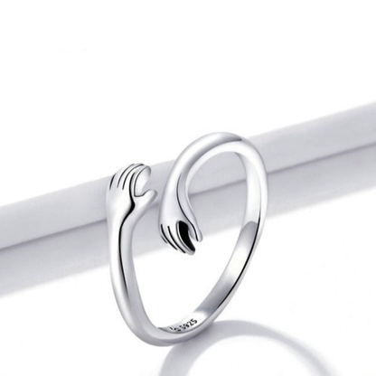Dames Ring Verstelbaar Zilver Knuffel Design Sieraad