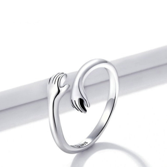 Dames Ring Verstelbaar Zilver Knuffel Design Sieraad