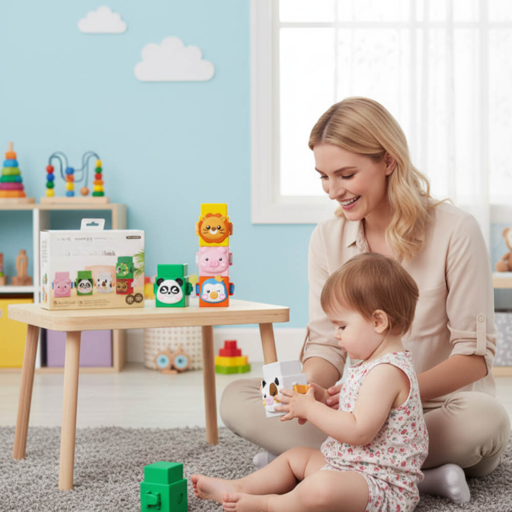 Houten Stapel Speelgoed Montessori Dieren Balans Educatief Baby