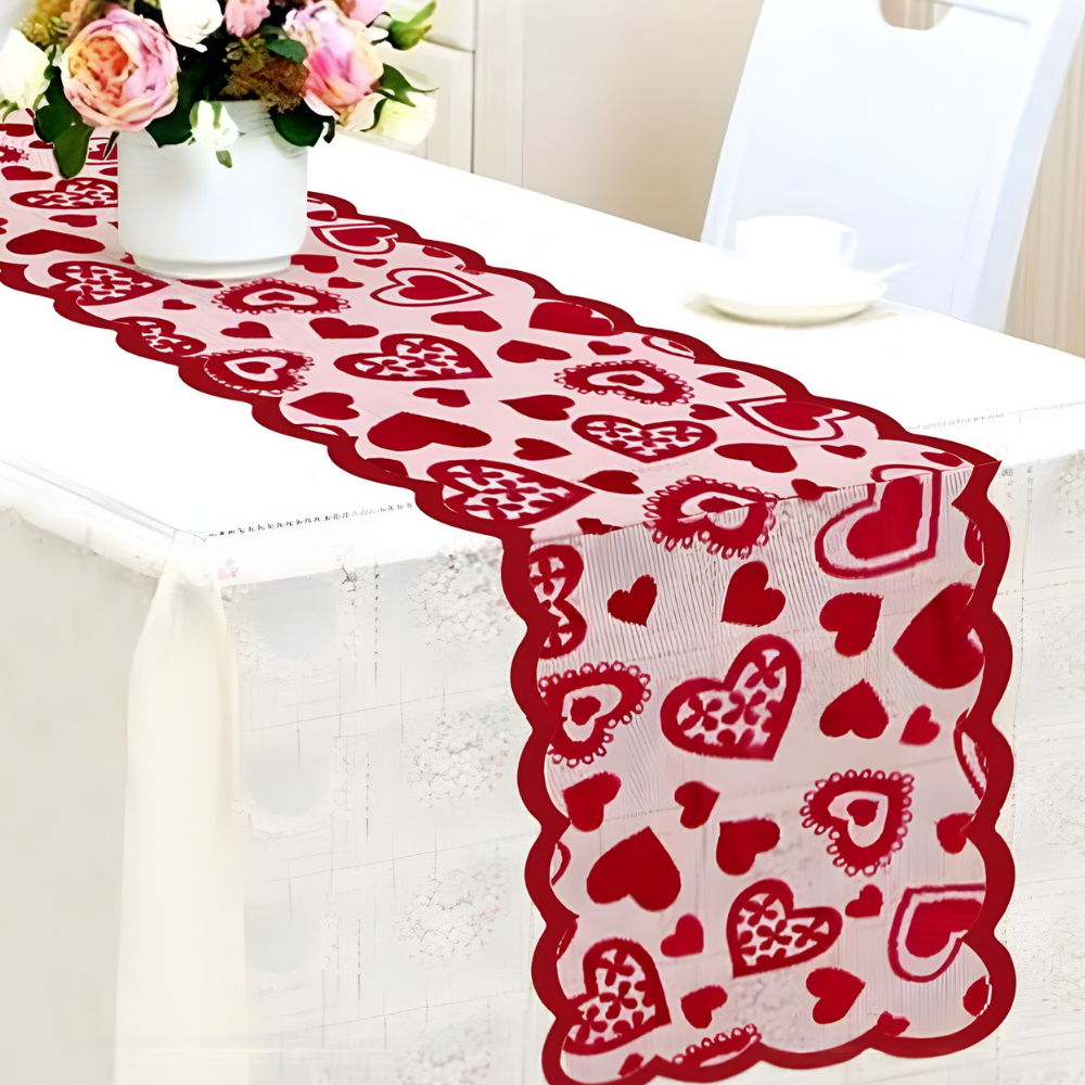 Tafelloper Kant Decoratief Hartjes Romantische Tafeldecoratie