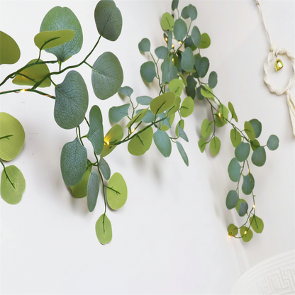 LED Eucalyptus Rattan Garland Decorative Warm Lighting