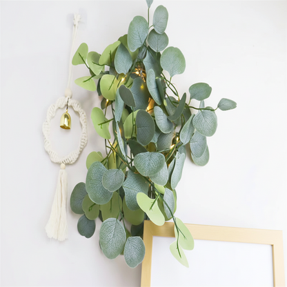 LED Eucalyptus Rattan Garland Decorative Warm Lighting