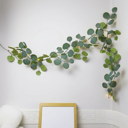 LED Eucalyptus Rattan Garland Decorative Warm Lighting
