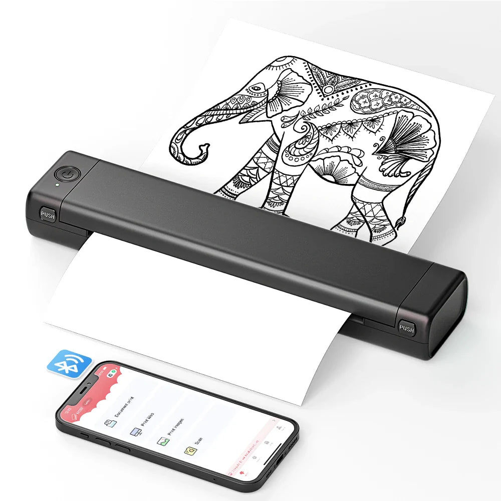 Thermische Printer Draagbaar Bluetooth Inktloos Printapparaat