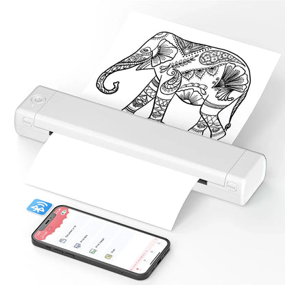 Thermische Printer Draagbaar Bluetooth Inktloos Printapparaat