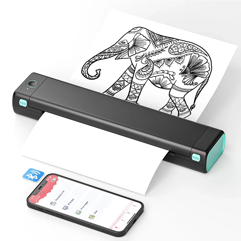 Thermische Printer Draagbaar Bluetooth Inktloos Printapparaat