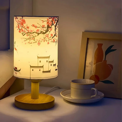 Moderne USB-Houten Lamp Geïnspireerd door Oost-Aziatische Esthetiek