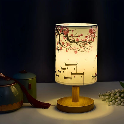 Moderne USB-Houten Lamp Geïnspireerd door Oost-Aziatische Esthetiek