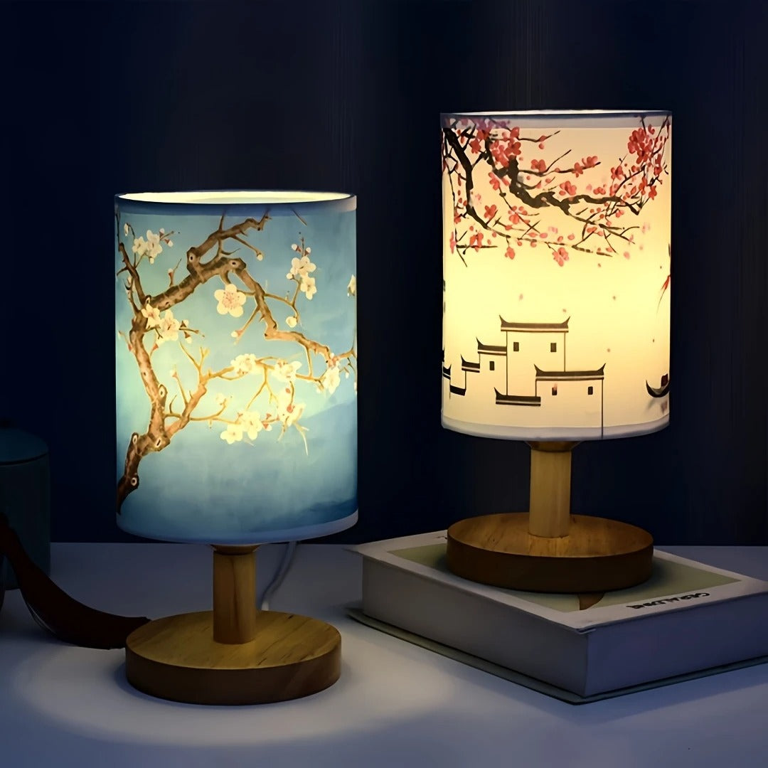 Moderne USB-Houten Lamp Geïnspireerd door Oost-Aziatische Esthetiek
