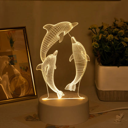 USB Creatieve Dolfijn Nachtlamp Voor Home Décor