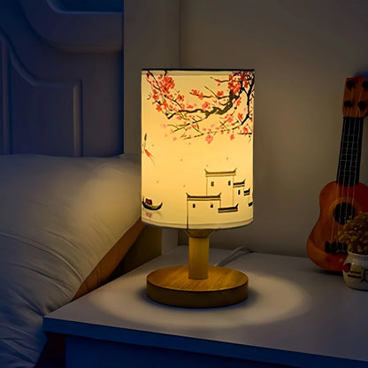 Moderne USB-Houten Lamp Geïnspireerd door Oost-Aziatische Esthetiek