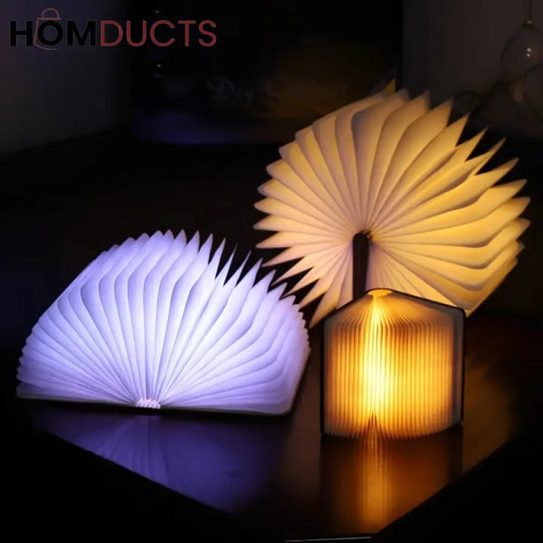 Lichtboek Sfeervolle Houten Lamp in Boekvorm