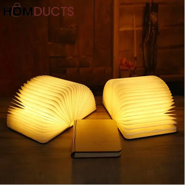 Lichtboek Sfeervolle Houten Lamp in Boekvorm