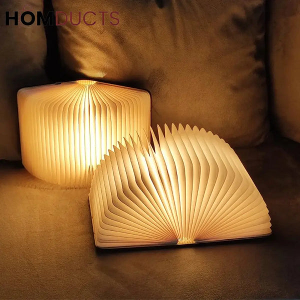 Lichtboek Sfeervolle Houten Lamp in Boekvorm