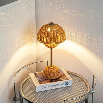 Boho Rotan Geweven Handgemaakte Tafellamp