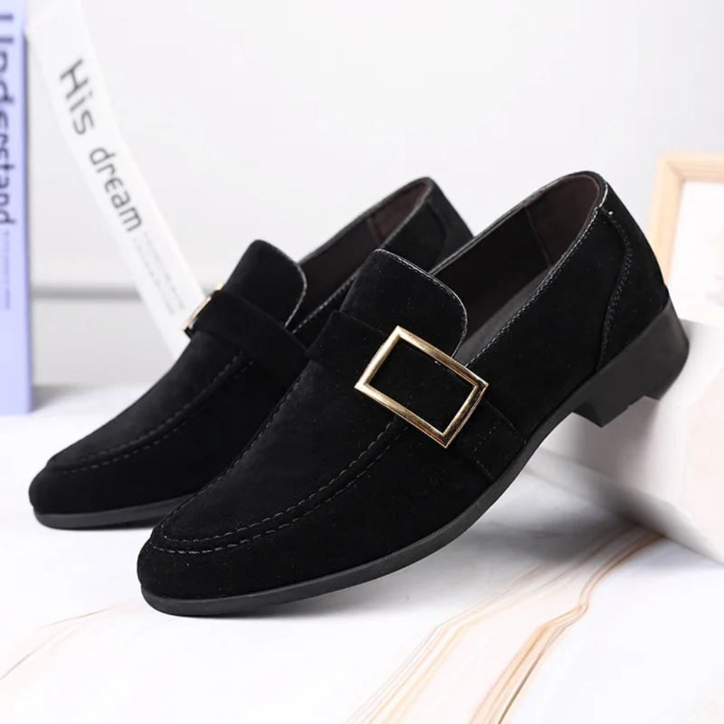 Men's Buckle Suede Loafers Slip-On | Dress Loafers - Image 6