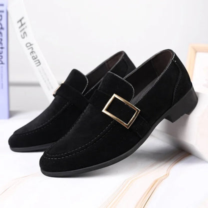 Men's Buckle Suede Loafers Slip-On | Dress Loafers - Image 6