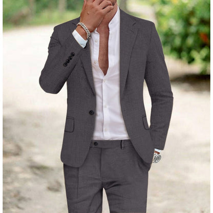 Men's Linnen Slim Fit Business Suit | Formal Wear - Image 2