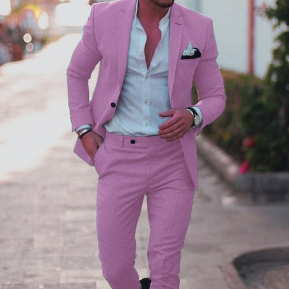 Men's Linnen Slim Fit Business Suit | Formal Wear - Image 4