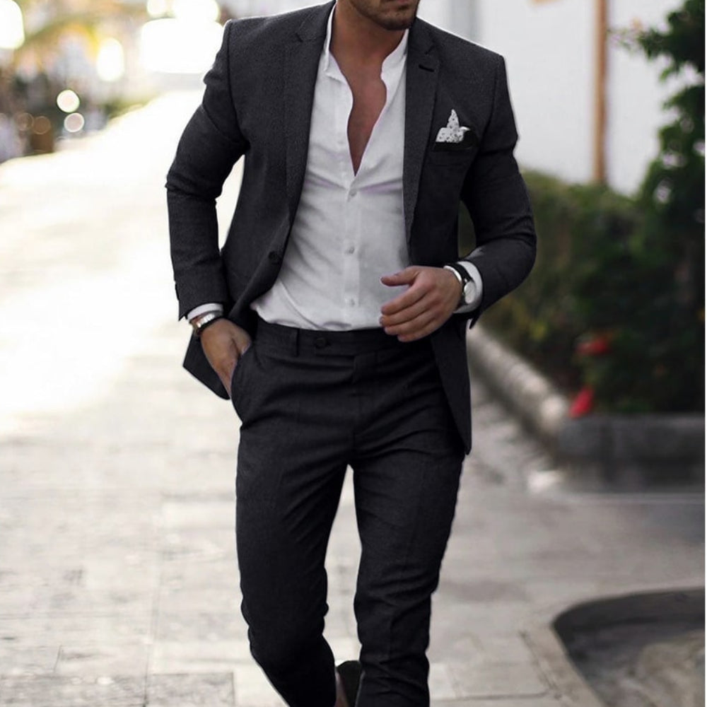 Men's Linnen Slim Fit Business Suit | Formal Wear - Image 5