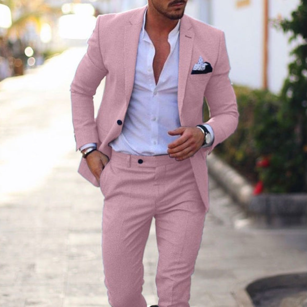 Men's Linnen Slim Fit Business Suit | Formal Wear - Image 6