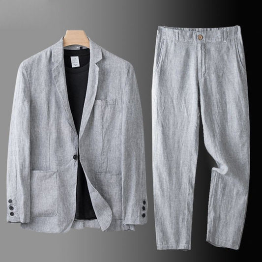 Men's Linnen Suit Casual Two-Piece | Summer Suit - Image 1