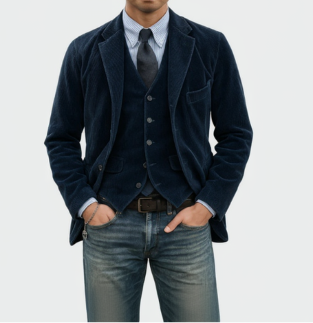 Men's Linnen Suits Formal Wear Two-Piece | Corduroy Suit - Image 1