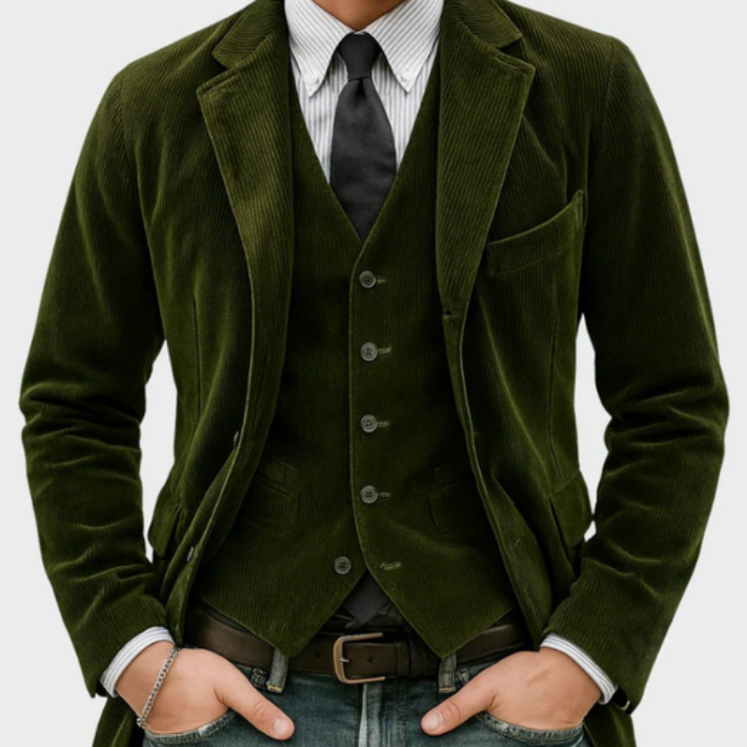 Men's Linnen Suits Formal Wear Two-Piece | Corduroy Suit - Image 3
