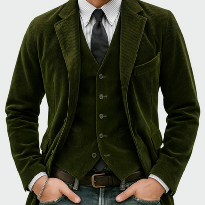 Men's Linnen Suits Formal Wear Two-Piece | Corduroy Suit - Image 3