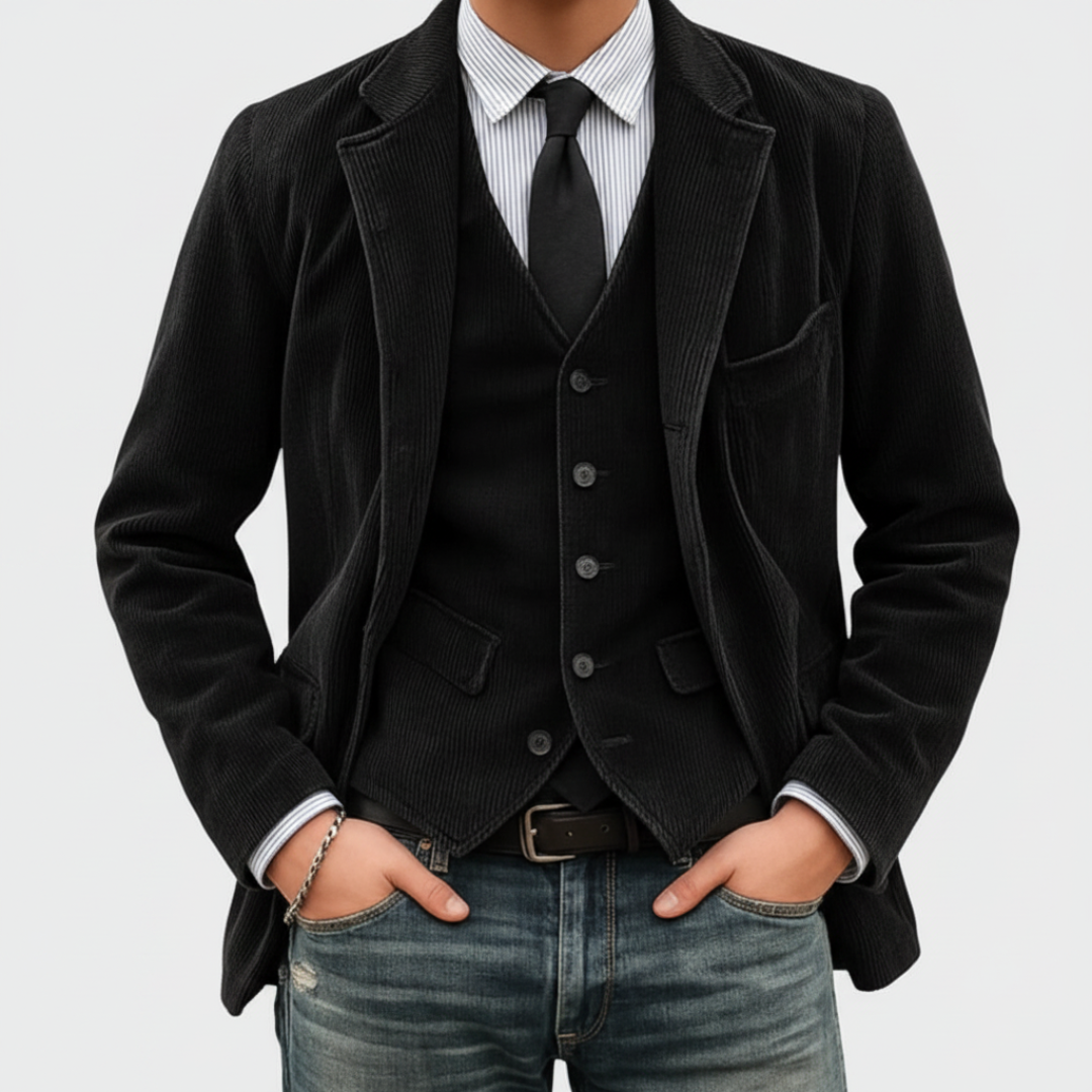 Men's Linnen Suits Formal Wear Two-Piece | Corduroy Suit - Image 4