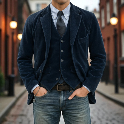 Men's Linnen Suits Formal Wear Two-Piece | Corduroy Suit - Image 8