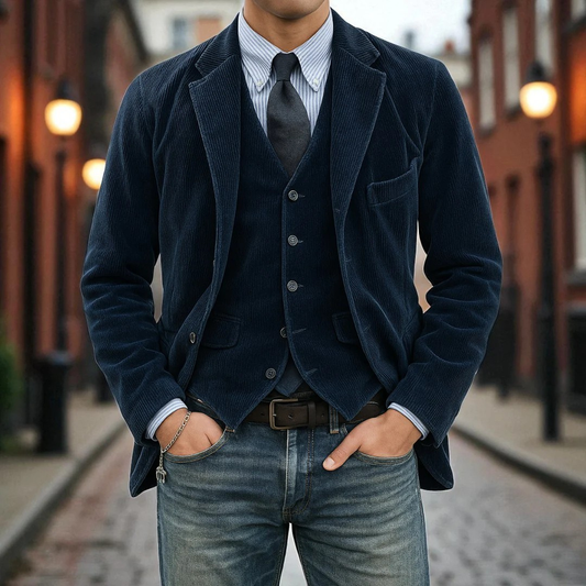 Men's Linnen Suits Formal Wear Two-Piece | Corduroy Suit - Image 8