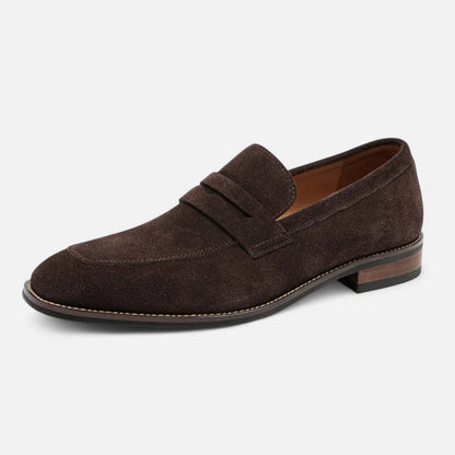 Men's Penny Suede Loafers | Dress Loafers - Image 1