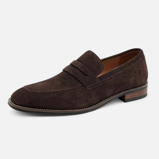 Men's Penny Suede Loafers | Dress Loafers - Image 1