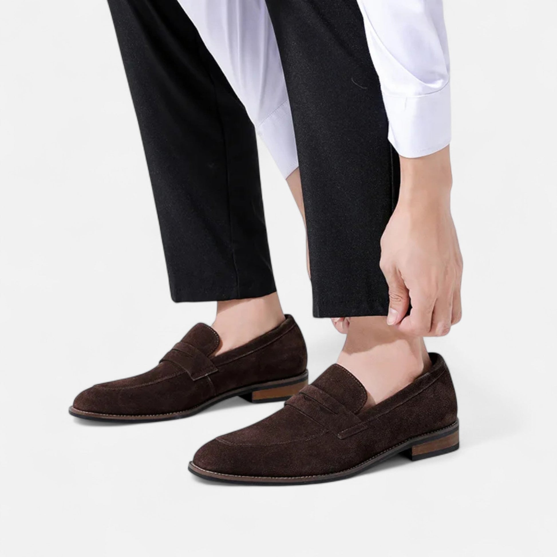 Men's Penny Suede Loafers | Dress Loafers - Image 6