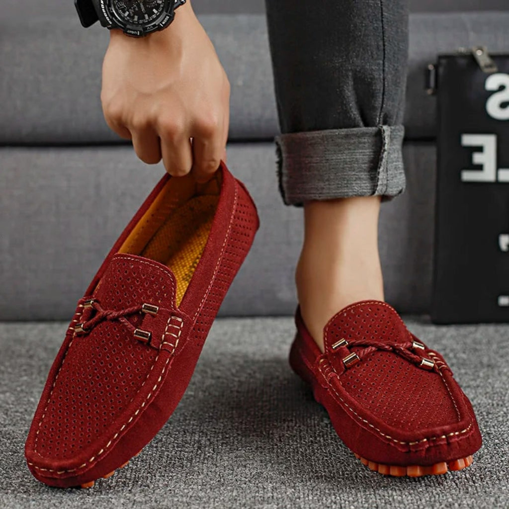 Men's Perforated Loafers Driving | Slip-On - Image 3