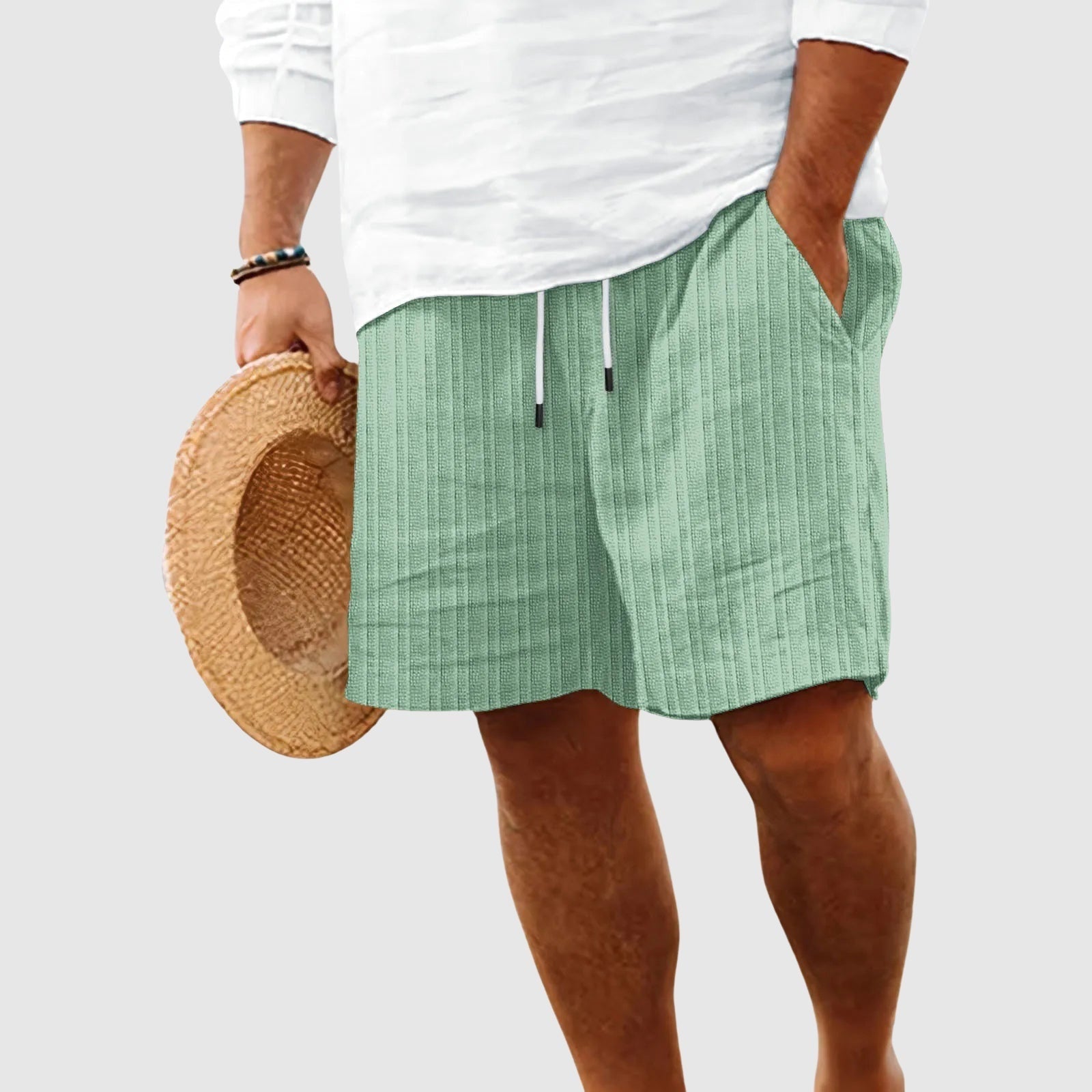 Men's Swim Short Striped Casual | Drawstring - Image 4