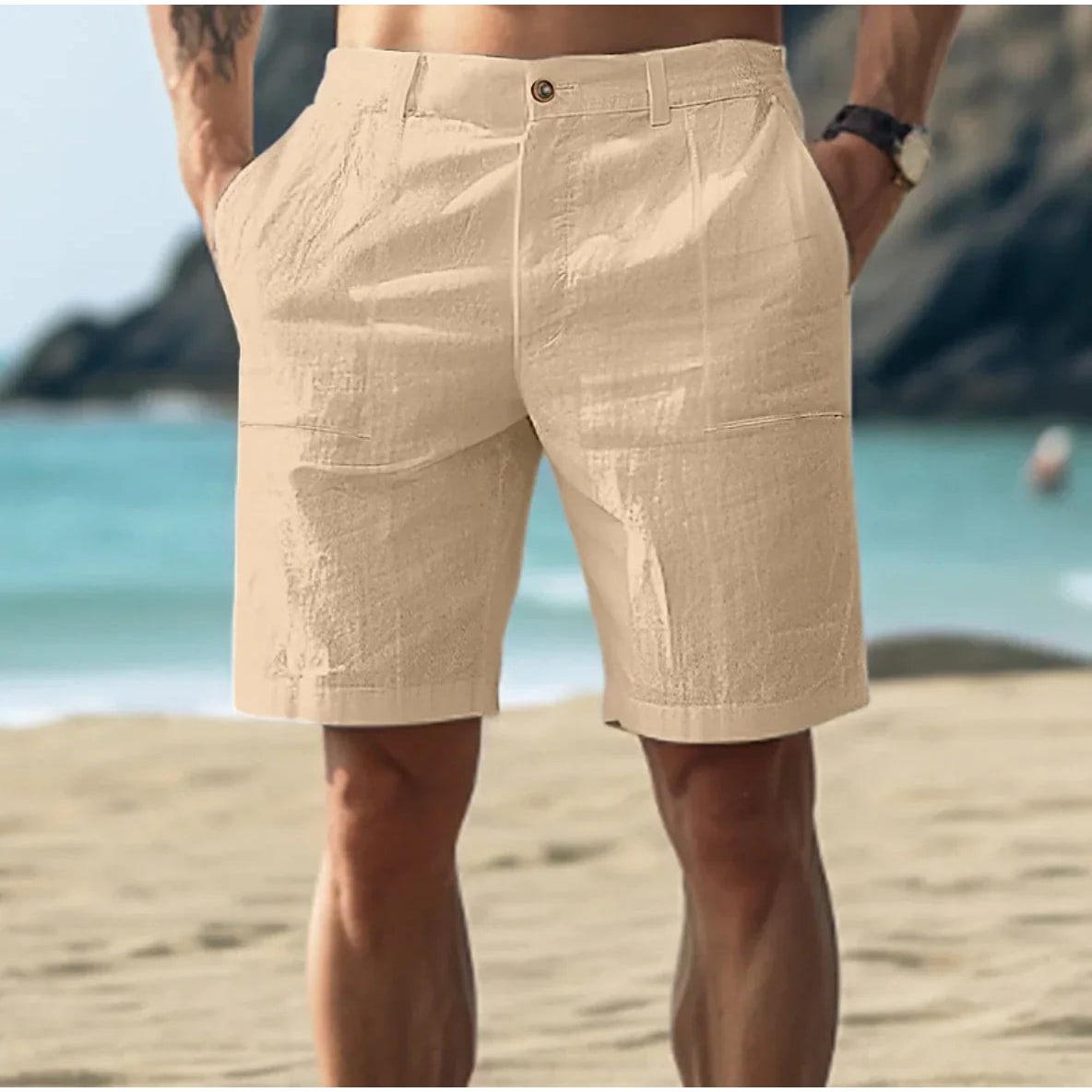 Men's Swim Short Summer Linen | Casual Beach Wear - Image 2