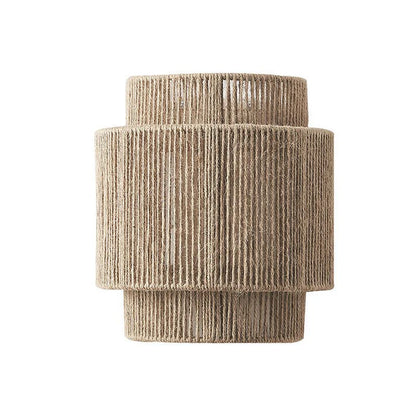 Vintage LED Wandlamp van Rotan en Metaal