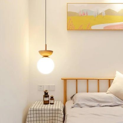 Nordic Japanse Glazen bol Halfhout Hanglamp