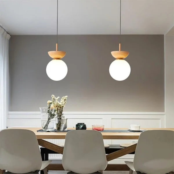 Nordic Japanse Glazen bol Halfhout Hanglamp