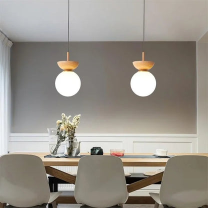 Nordic Japanse Glazen bol Halfhout Hanglamp