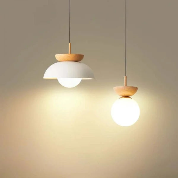 Nordic Japanse Glazen bol Halfhout Hanglamp